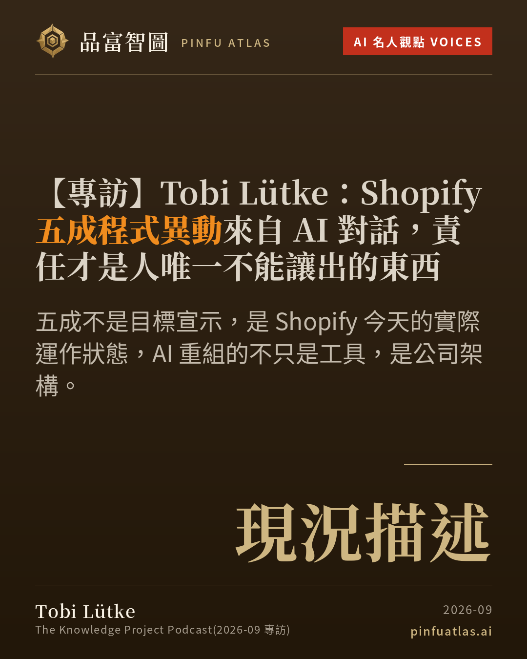 Tobi Lütke:Shopify 五成程式異動來自 AI 對話,責任才是人唯一不能讓出的東西